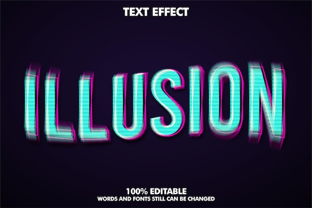 Effet de texte d'illusion de style de texte moderne