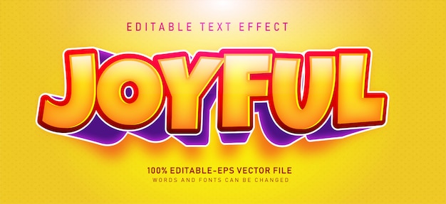 Vecteur gratuit effet de texte joyeux