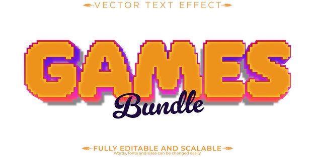 Effet de texte de légende de jeu style de texte de jeu et cyber modifiable