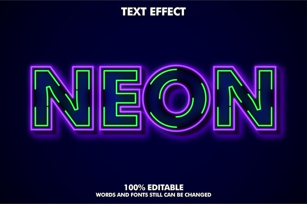 Effet de texte de ligne au néon