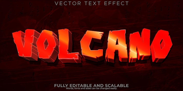 Vecteur gratuit effet de texte magma style de texte flamme et enfer modifiable