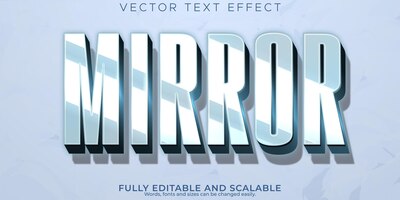 Effet de texte miroir style de texte en verre et chrome modifiable