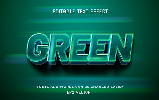 Effet de texte modifiable 3d rapide vert