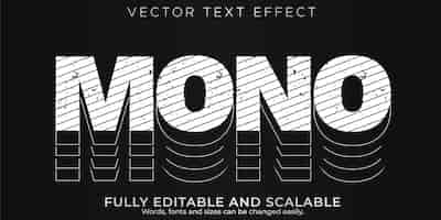 Vecteur gratuit effet de texte modifiable style de police moderne, créatif 3d et minimal