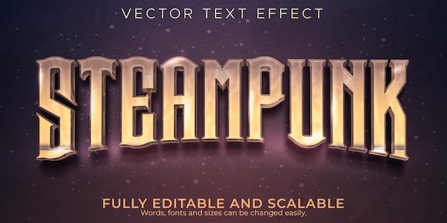 Vecteur gratuit effet de texte modifiable, style de texte vintage steampunk