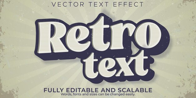 Effet de texte modifiable vintage style de texte rétro et classique