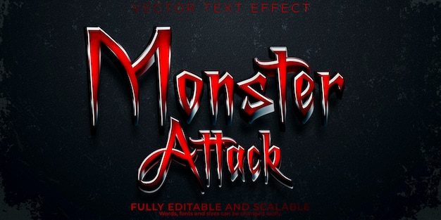 Effet de texte monstre horreur modifiable et style de texte effrayant