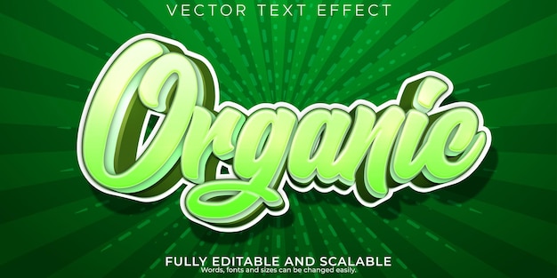 Vecteur gratuit effet de texte naturel organique style de texte vert et nature modifiable