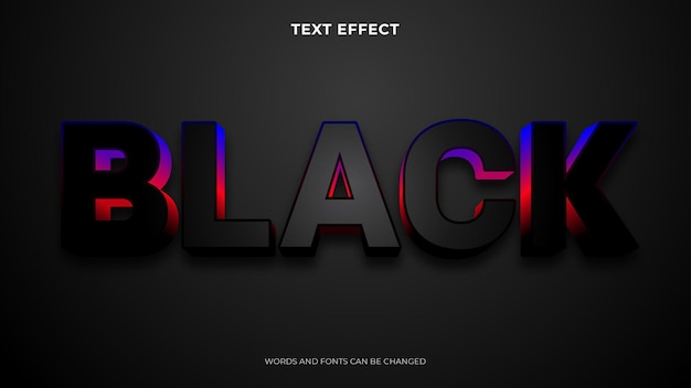 Vecteur gratuit effet de texte noir modifiable, effet de texte 3d
