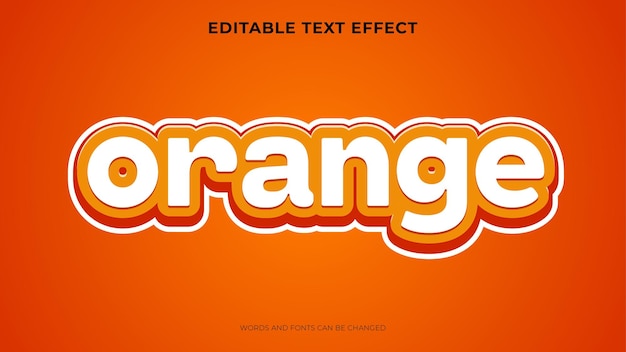 Vecteur gratuit effet de texte orange modifiable