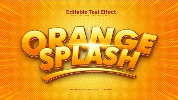 Vecteur gratuit effet de texte orange splash