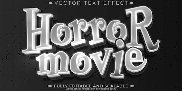 Effet De Texte Rétro De Film D'horreur Style De Texte Vintage Et Effrayant Modifiable