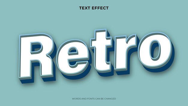Effet de texte rétro modifiable, effet de texte 3d