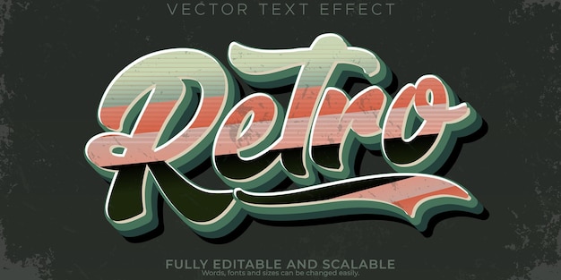 Vecteur gratuit effet de texte rétro vintage modifiable des années 80 et ancien style de texte