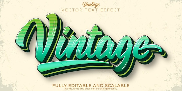 Vecteur gratuit effet de texte rétro vintage modifiable des années 80 et ancien style de texte