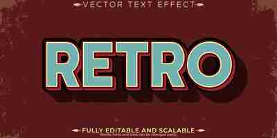 Vecteur gratuit effet de texte rétro vintage modifiable style de texte des années 70 et 80