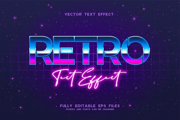 Vecteur gratuit effet de texte rétro