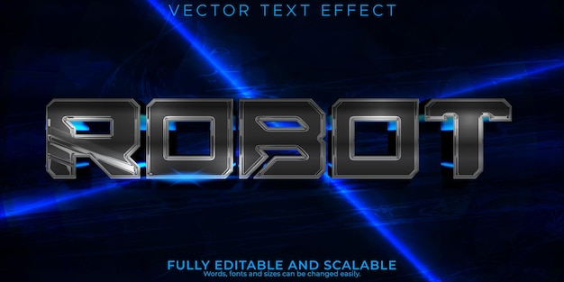 Vecteur gratuit effet de texte robot style de texte cyber et tech modifiable