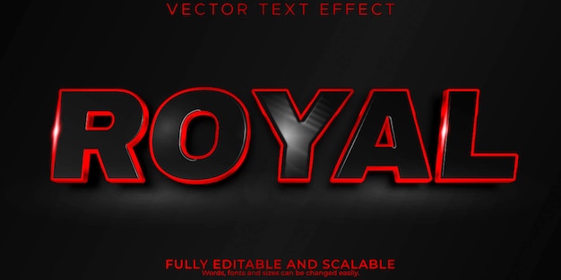 Vecteur gratuit effet de texte royal modifiable style de texte élégant et sportif