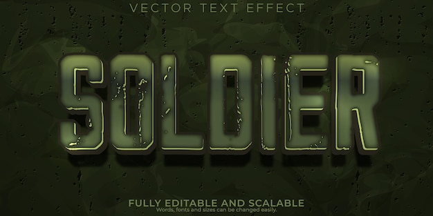 Effet de texte de soldat style de texte de l'armée modifiable