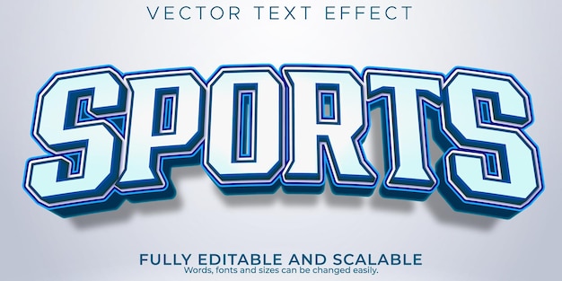 Effet de texte de sport, style de texte de basket-ball et de football modifiable