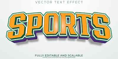 Vecteur gratuit effet de texte de sport style de texte de basket-ball et de football modifiable