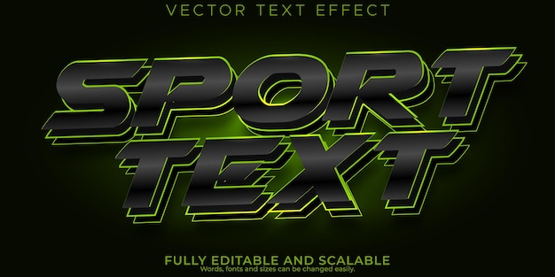 Vecteur gratuit effet de texte de sport style de texte de football et de vitesse modifiable