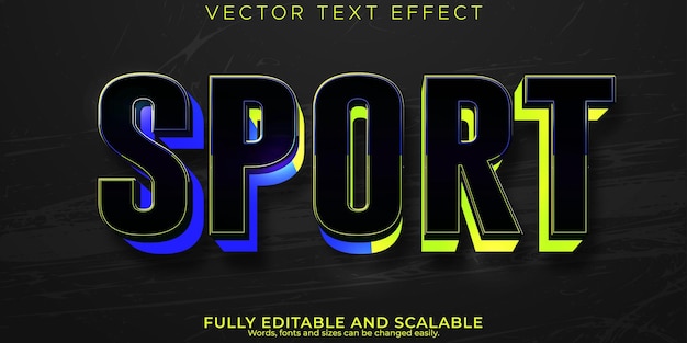 Vecteur gratuit effet de texte de sport style de texte de football et de vitesse modifiable