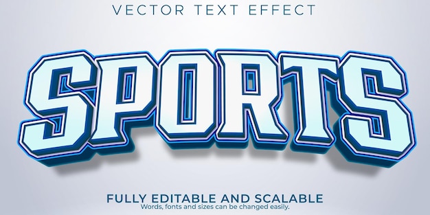 Vecteur gratuit effet de texte sportif, style de texte modifiable pour le basket-ball et le football