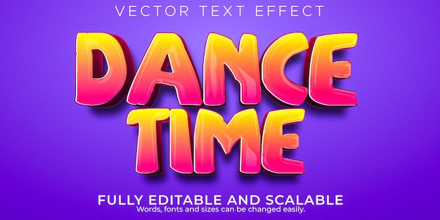 Vecteur gratuit effet de texte de temps de danse