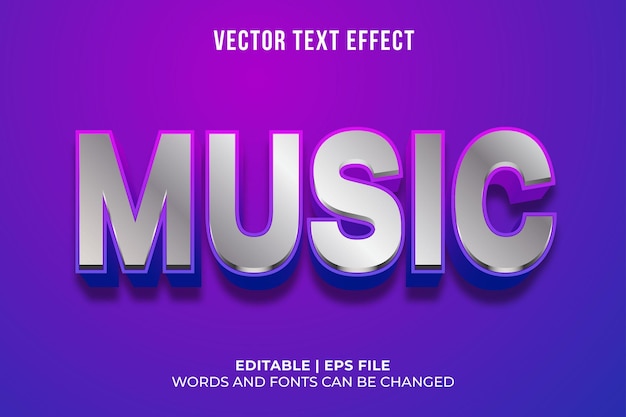 Vecteur gratuit effet de texte de titre d'événement de musique modifiable