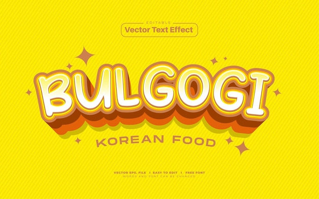 Effet De Texte Vectoriel Bulgogi 3d