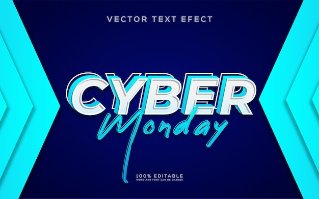 Effet de texte vectoriel modifiable cyber monday 3d