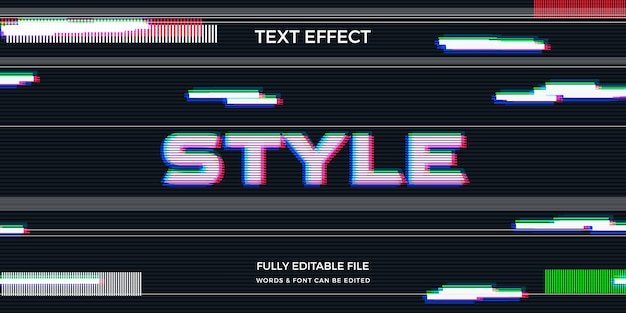 Vecteur gratuit effet de texte vhs réaliste