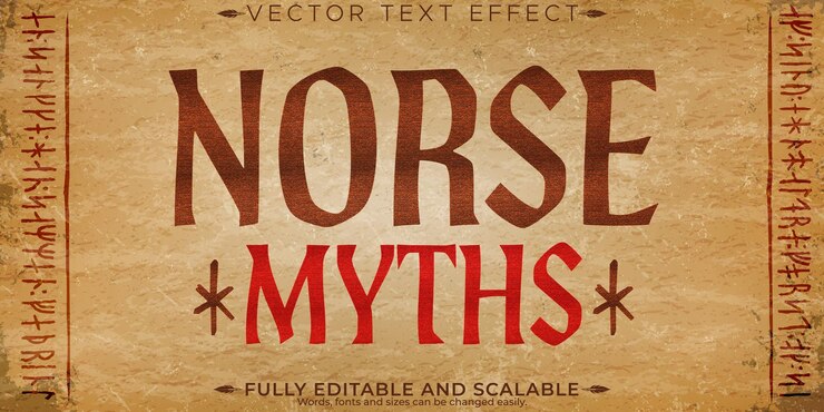 Vecteur gratuit effet de texte viking modifiable style de texte nordique et guerrier modifiable