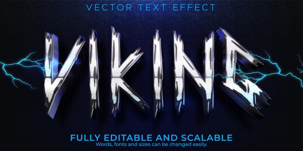 Effet de texte Viking, style de texte nordique et éclair modifiable