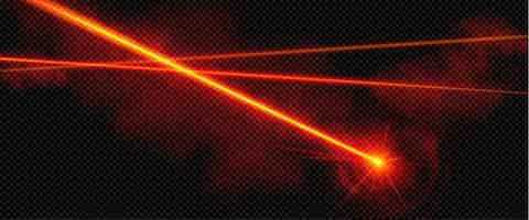 Vecteur gratuit effet vectoriel de faisceau de lumière laser rouge transparent rayon de ligne néon abstrait avec illustration de pointeur isolé éclat