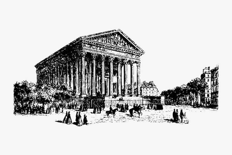 Vecteur gratuit eglise de la madeleine à paris