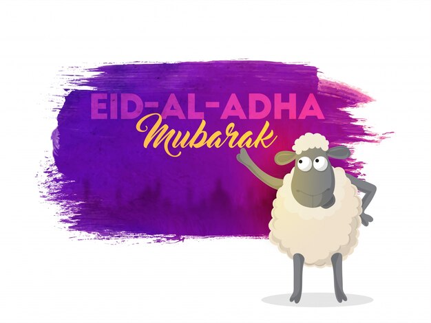 Eid-Al-Adha Mubarak avec des moutons.