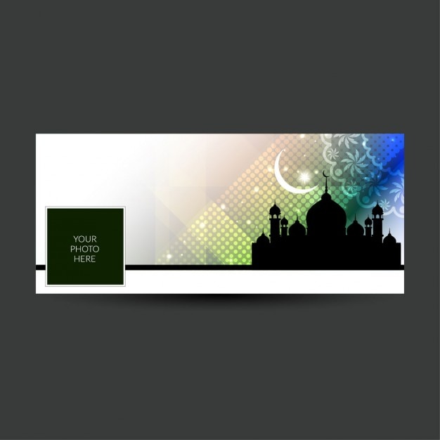 Vecteur gratuit eid mubarak facebook coloré couverture de chronologie