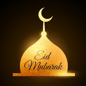 Eid mubarak festival musulmans avec la mosquée d'or