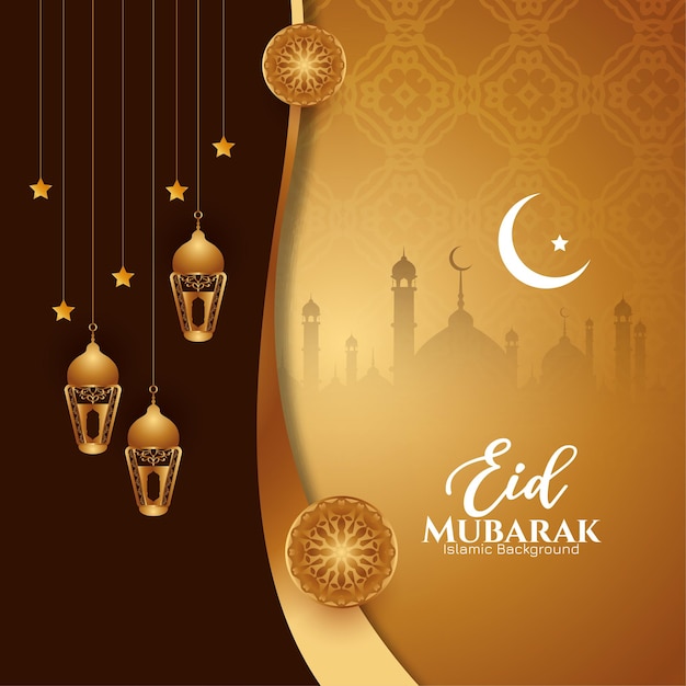 Eid Mubarak Festival Religieux Islamique Vecteur De Conception De Fond