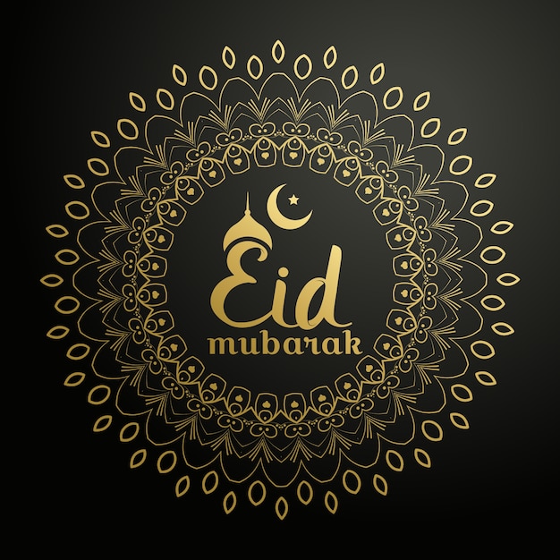 Eid Mubarak Fond Avec Mandala D'or