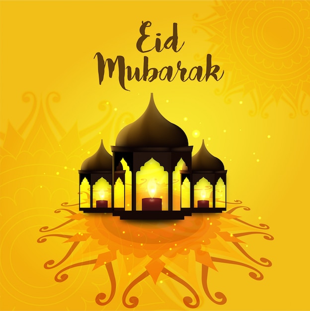 Eid Mubarak Orange Background