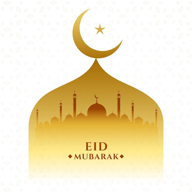 Eid Mubarak Salutation Culturelle Avec La Conception De La Mosquée Et De La Lune