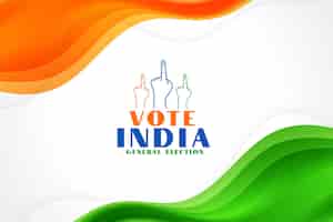 Vecteur gratuit les électeurs indiens doigt arrière-plan tricolore pour le bénévole politique