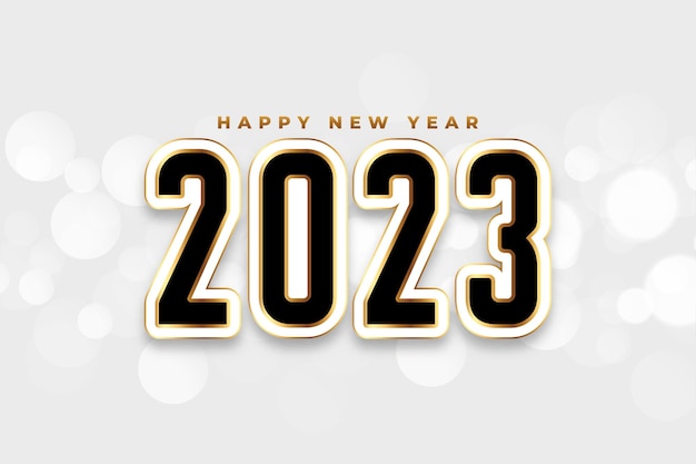 Vecteur gratuit Élégant fond de bonne année 2023 avec effet bokeh