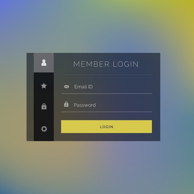 Vecteur gratuit Élégant fond de conception de modèle de formulaire de connexion du membre