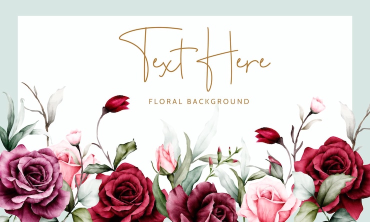 Vecteur gratuit élégant fond floral de roses marron aquarelle