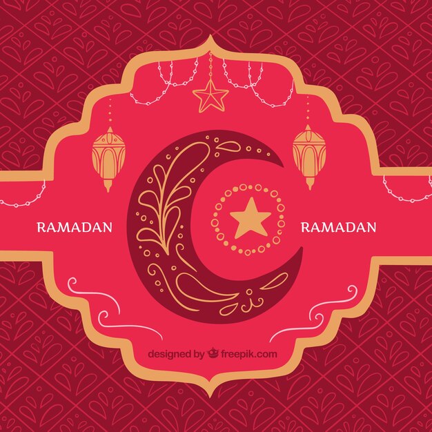 Élégant fond de ramadan rouge